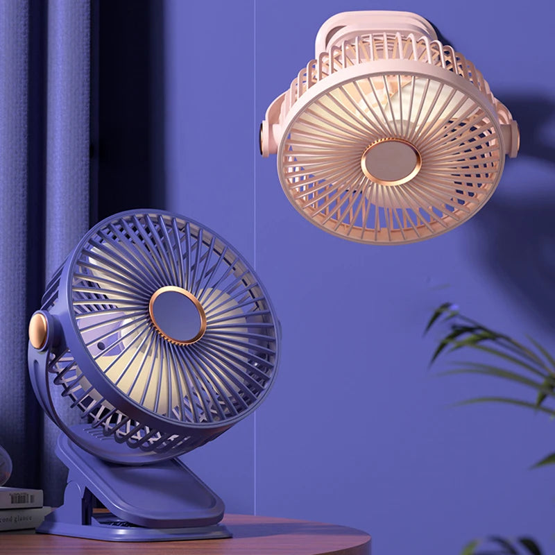 Clip Fan 5 Speed Electric fan USB Quiet Mini Home Office Desk Fans Air Cooler Outdoor Portable Cooling Clip on Fan for Strollers