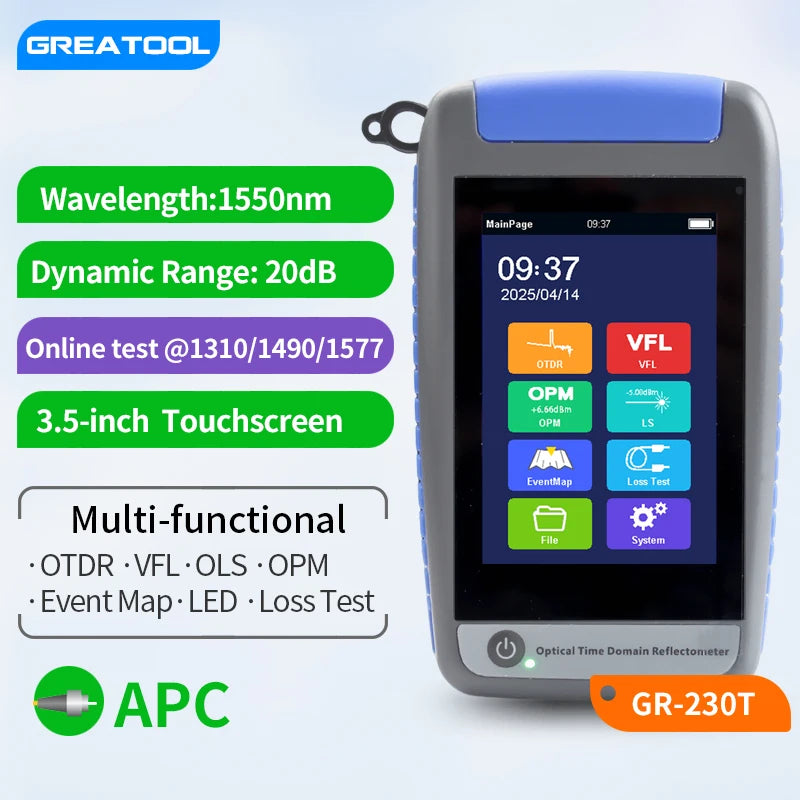 Mini Active OTDR Fiber Optic Tester Smart ODTR Optical Fiber Reflectometer Breakpoint Loss Living Test OPM VFL 1310 1550 1625nm
