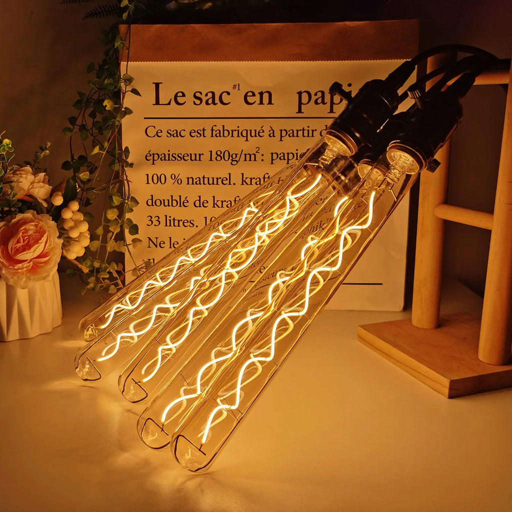 TIANFAN Long Led Bulb T32 300mm Edison Led BuLB Spiral Filament 4W Dimmable 110V 220v Specialty Decorative Light Bulb
