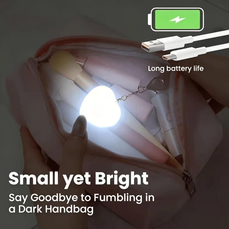 3pcs Purse Light, LED Night Light with Auto Sensor & Touch Control, USB Rechargeable, Portable Mini Light for Handbag Backpack W