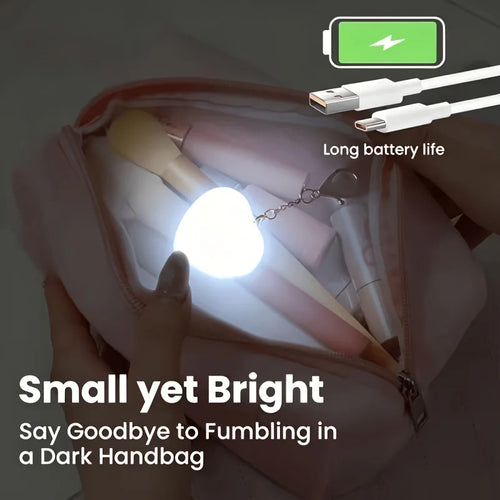 3pcs Purse Light, LED Night Light with Auto Sensor & Touch Control, USB Rechargeable, Portable Mini Light for Handbag Backpack W