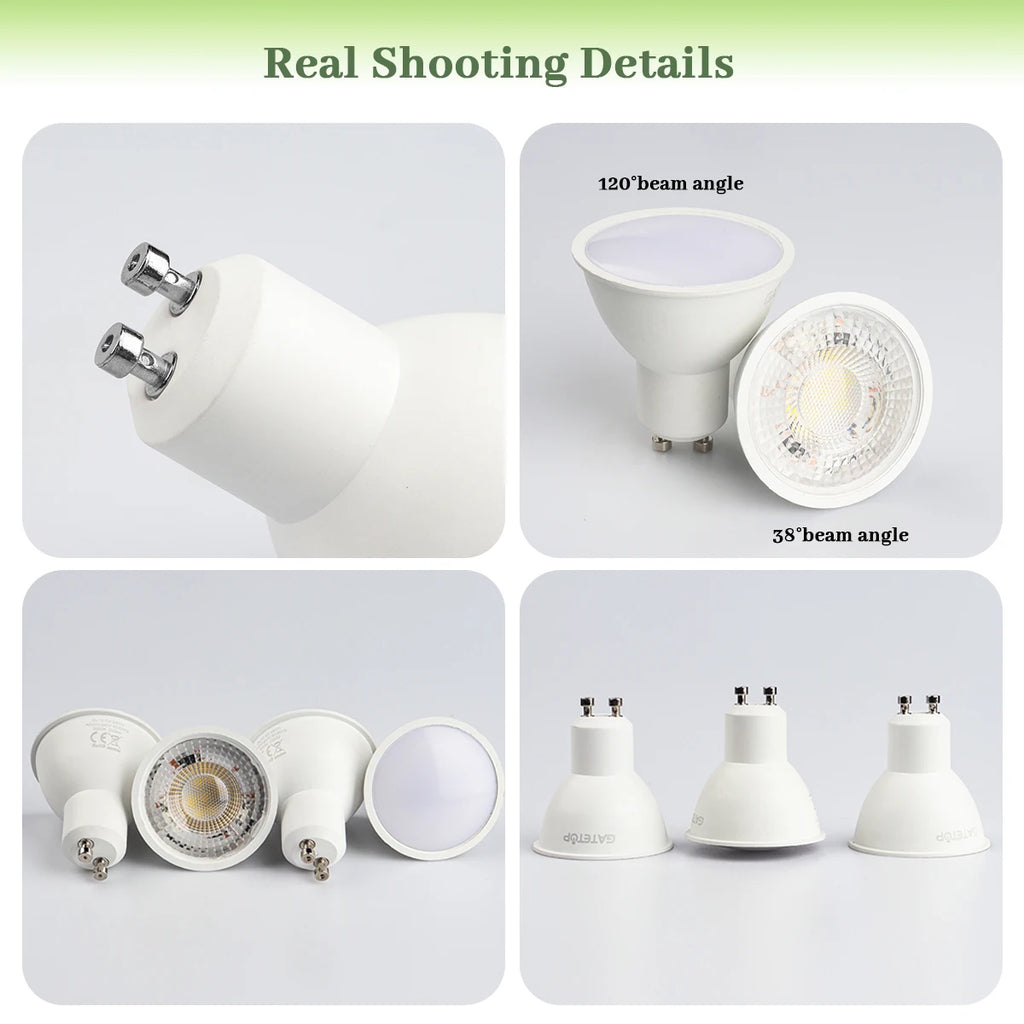 5/8/10/12pcs Dimmable GU10 Led Spotlight 220V Warm light 3000K 4000K 6000K Dimming Bulb Replace 50W halogen lamp home derection