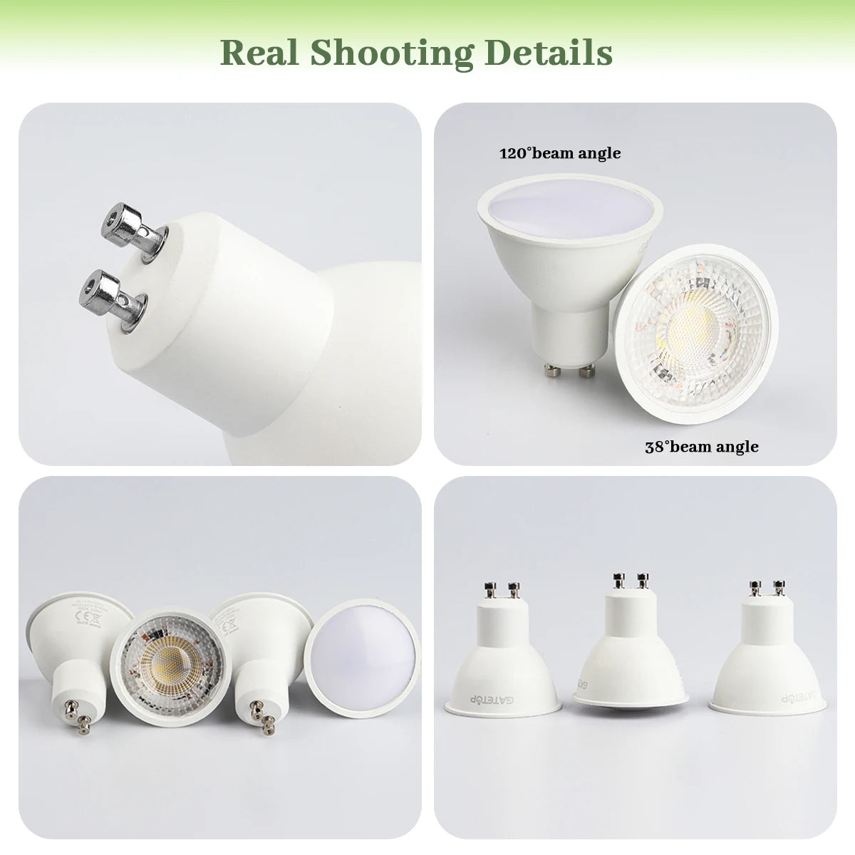 5/8/10/12pcs Dimmable GU10 Led Spotlight 220V Warm light 3000K 4000K 6000K Dimming Bulb Replace 50W halogen lamp home derection