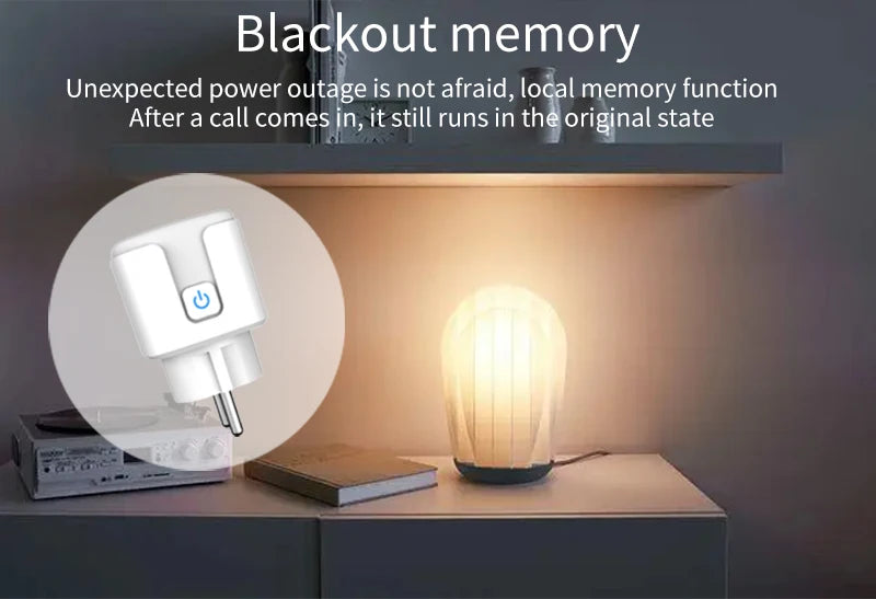 Tuya WiFi Smart Plug (European Standard), compatible with Alexa and Google Assistant, with energy consumption monitoring