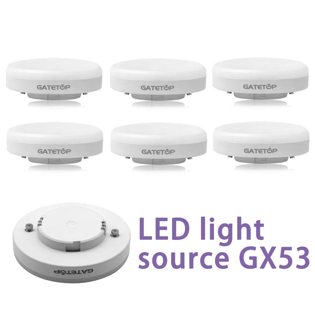 1-10 Pack GX53 LED Bulb 5W 15W Reflector, 60W Equivalent, Disc Frosted Puck, RA80 Warm White 2700K, Retrofit The GX53 Fittings