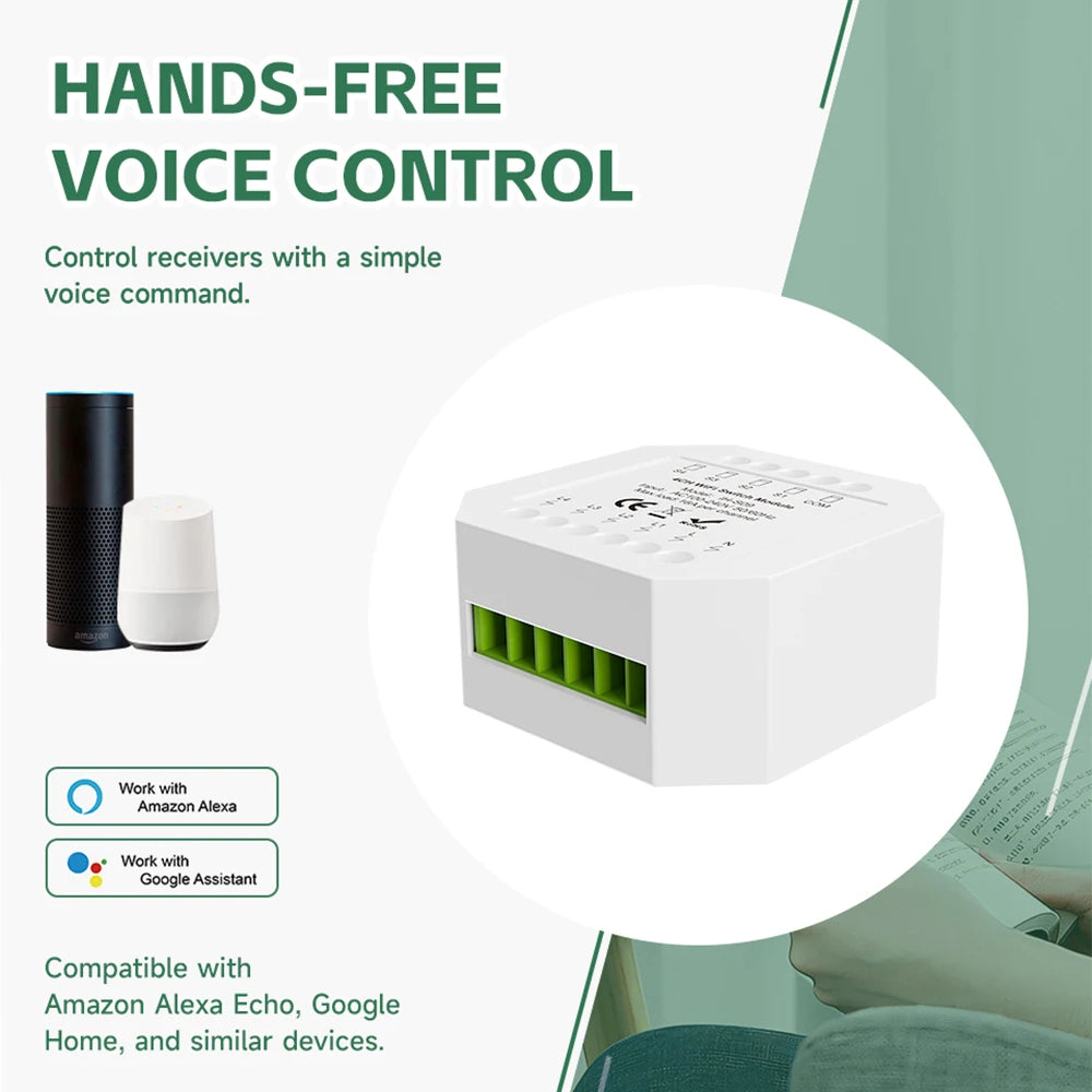 Tuya 16A WiFi Smart Switch Module IH-S09 50.22450.2mm AC100-240V Remote Control Home Automation Switch With Google Assistant