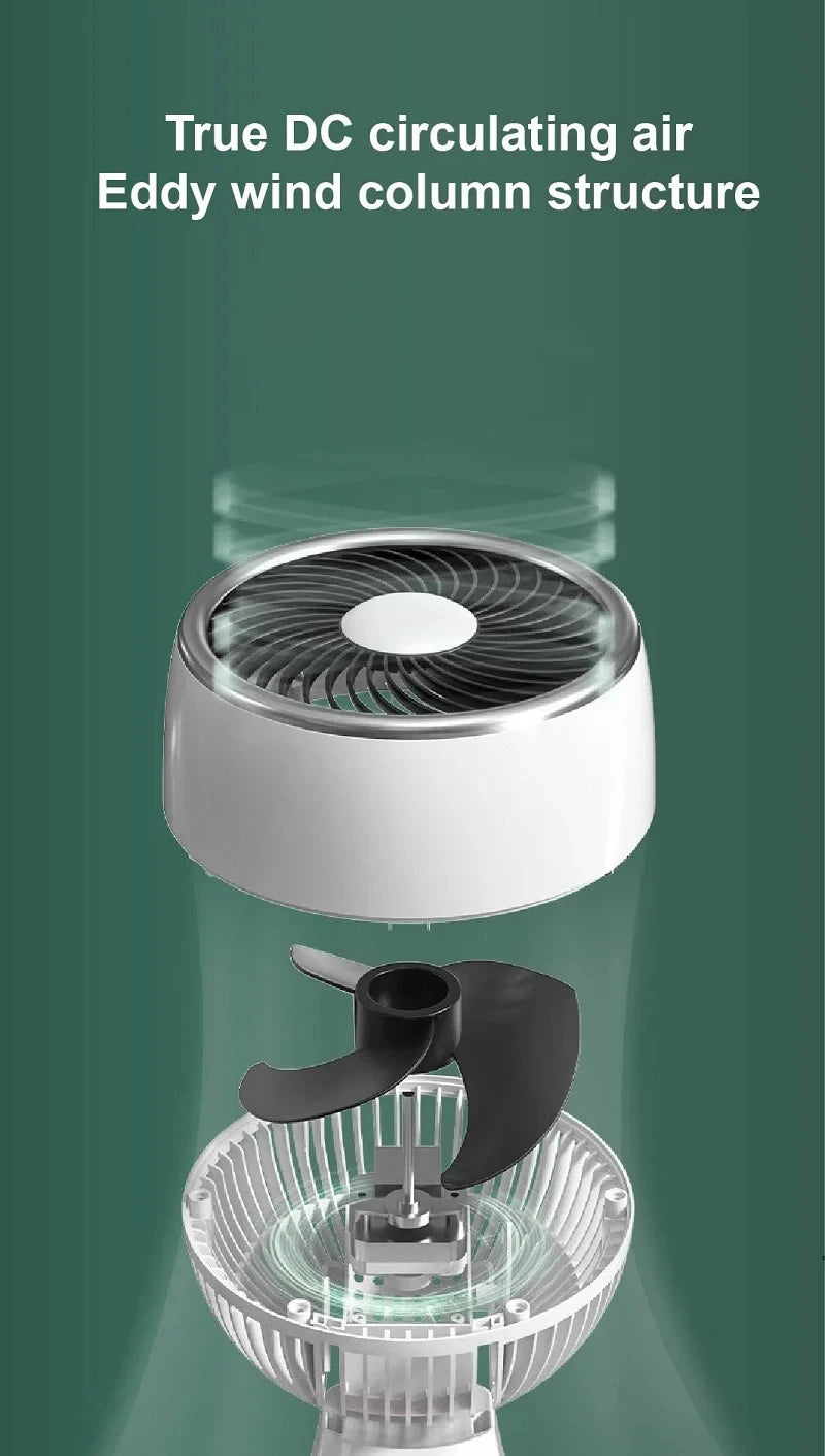 USB Smart Air Circulation Fan Electric Fan Floor Fan Silent Desktop Turbine Dormitory 3 Gear Cooling Timed Electric Fan Summer
