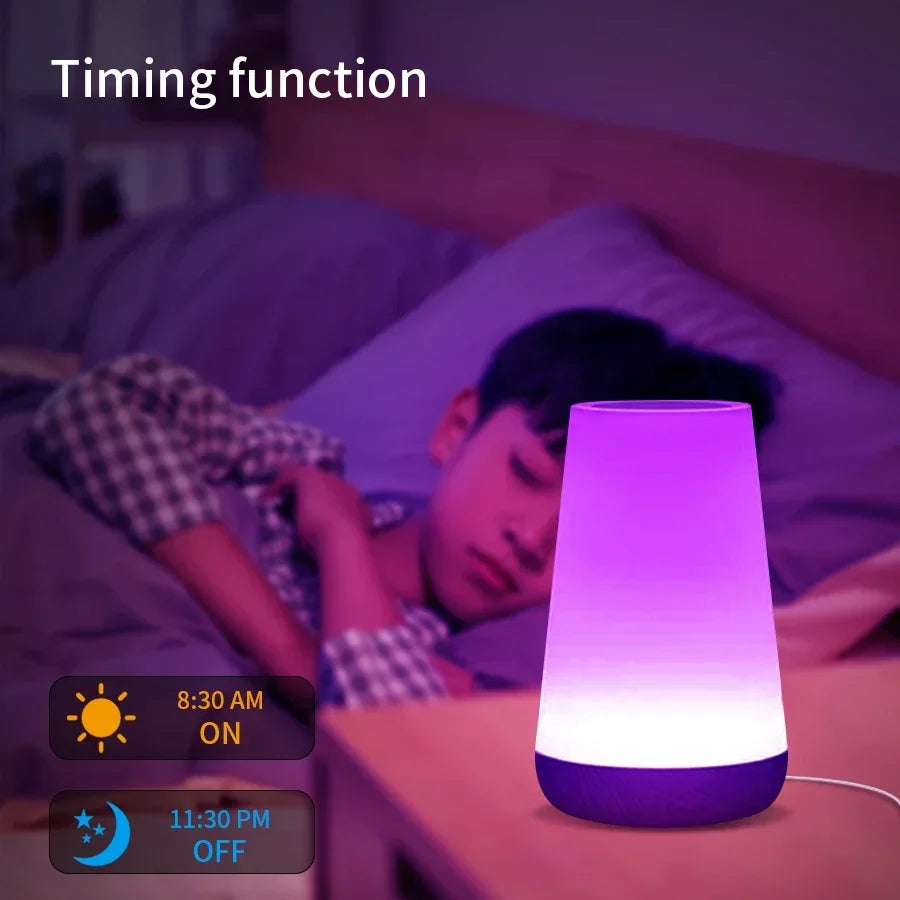 Tuya WiFi Smart Light Bedside Led Night Lights Dimmable Table Lamp RGB Touch Lamp Voice APP Control Google Home Alexa Smartlife