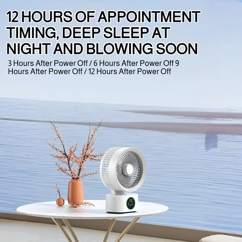 Smart Voice USB Fan Air Circulation Timer Fan Portable Night Light Function Fan, For Outdoor Travel And Student Dormitories