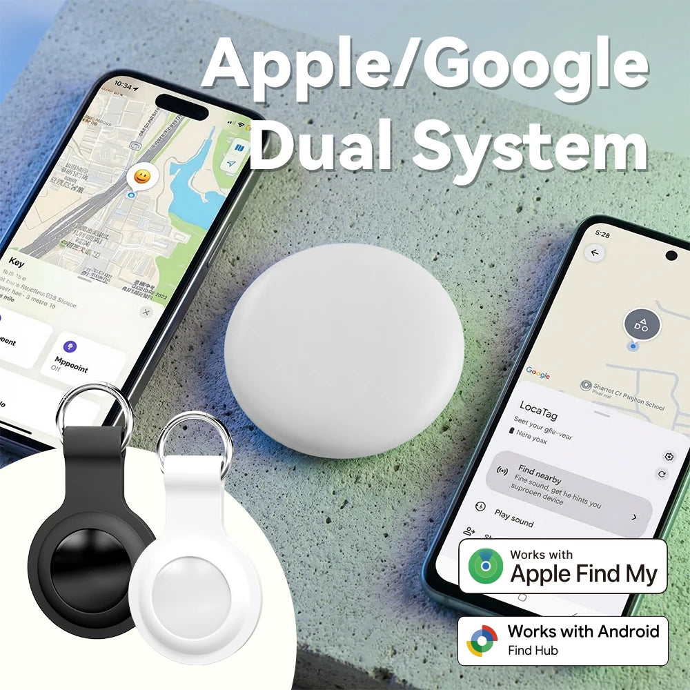 2-in-1 Dual Mode Anti-lost Tracker for Android & iOS Item Finder Waterproof Pet Dog GPS Tag for iPhone Devices with Google