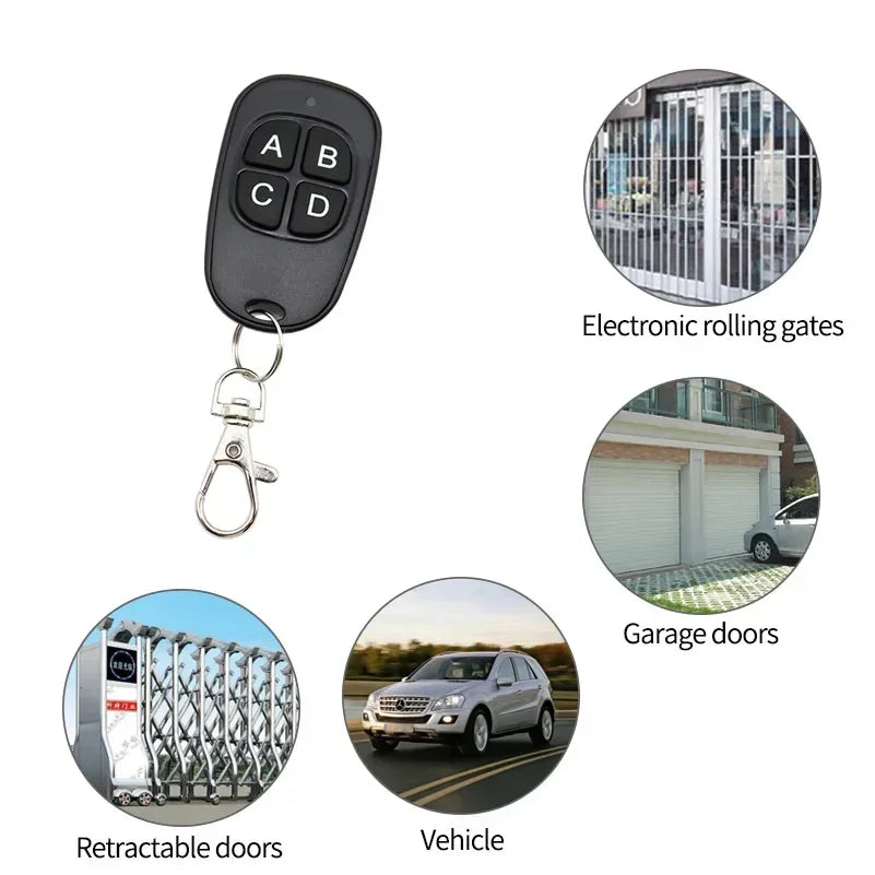 433MHz Door Remote Control  4 Keys Copy Garage  Universal Remote Control Cloning electric gate Remote Controller Duplicator Key