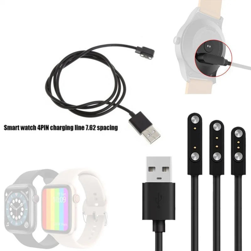 Smartwatch Charging Cable for Kids with 4 Pins, Magnetic Charger for Smartwatch