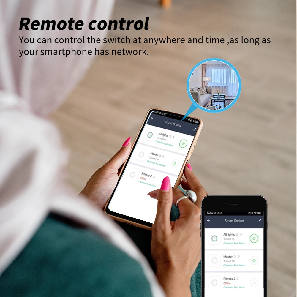 Tuya WiFi Smart Plug 16A/20A EU Smart Socket With Power Monitoring Timing Function Smart Life APP Voice Control Via Alexa Google
