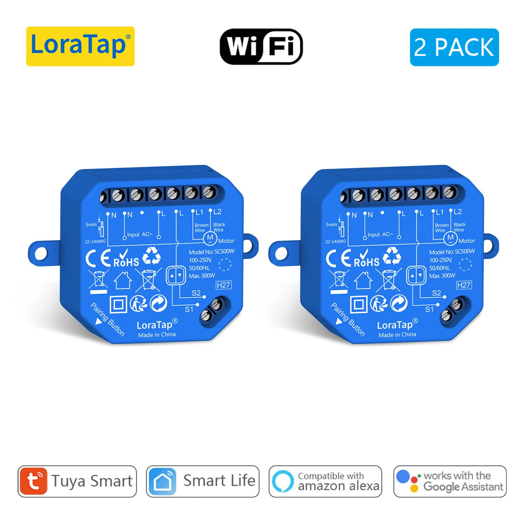 Wireless Roller Shutter Blinds Switch for Tubular Motors Percentage Progress Tuya Smart Life App Remote Control Google Assistant