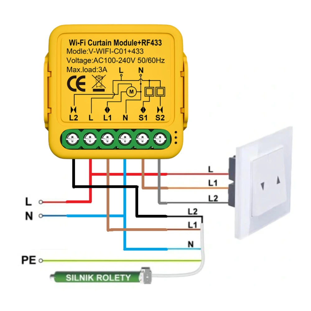 Tuya Curtain Motor Smart Switch ZigBee WiFi RF433 3 Options Roller Blinds Shutter Motor Switch Controller Voice for Alexa Google