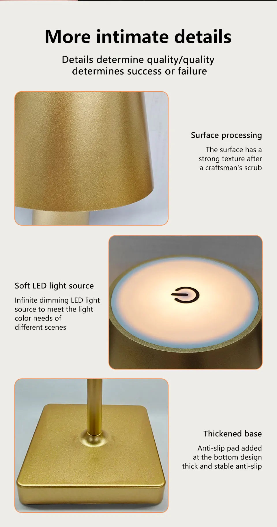 LED Night Light Rechargeable Table Lamp Wireless Touch Sensor Bedroom Bedside Lamps Dining Table Night Lights Room Decoration