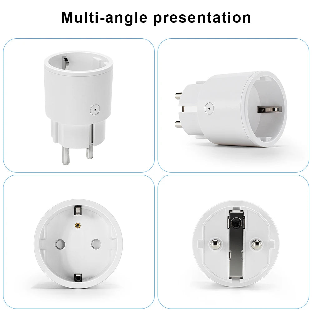 Tuya WiFi Smart Plug 10A EU Smart Socket With Power Monitoring Timing Function Voice Control Via Alexa Google Home Yandex