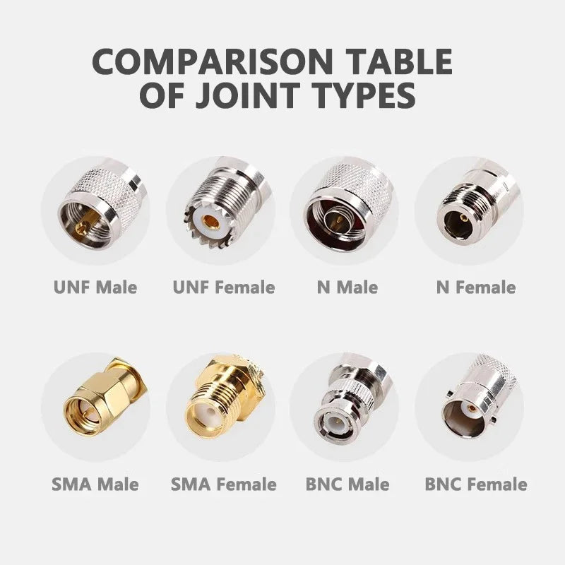 2Pcs Copper SMA Female Jack to UHF PL259 SO239 TNC N Male Female RF Coax Coaxial Straight Connector Converter