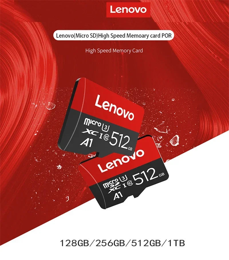Lenovo 1TB Memory Micro Card Class 10 High Speed 4K Video TF Flash SD Cards 2TB 1TB 256GB 128GB TF Card for Phones Camera Drone