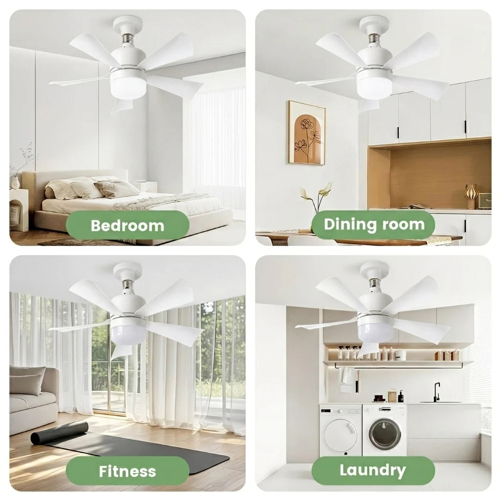 1/2Pack 30W Ceiling Fan Lights with Remote Control Dimming LED Fan Light E27 Base Suitable  for Living Room Kitchen Study Garage
