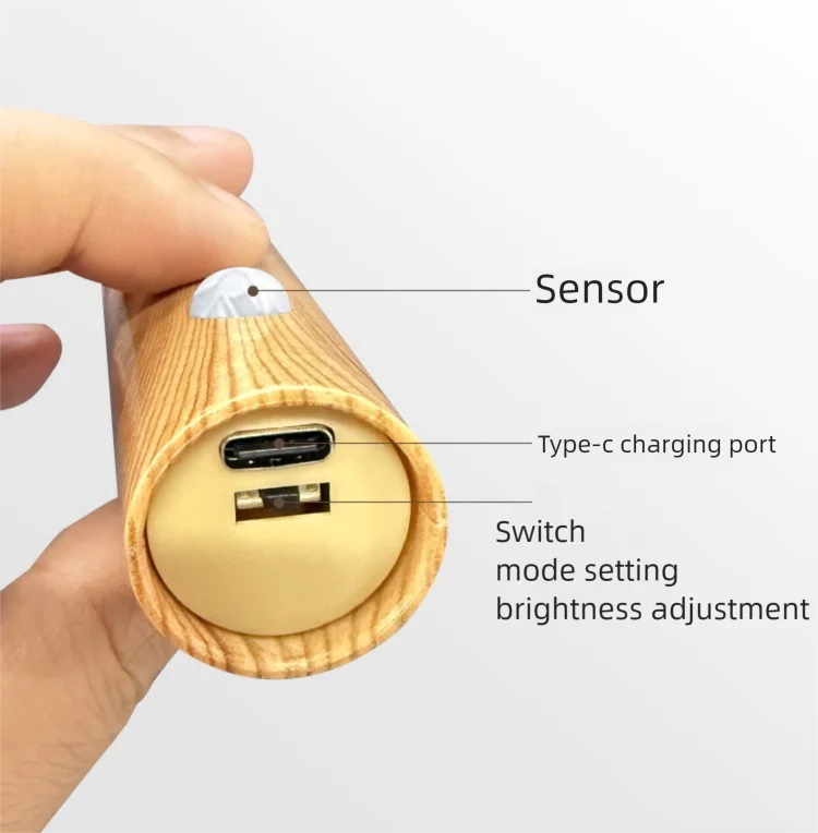 Automatic Night Light Motion Sensor Rechargeable 3-Mode LED Wall Light Human Body Induction Light for Bedroom Bathroom Hallway