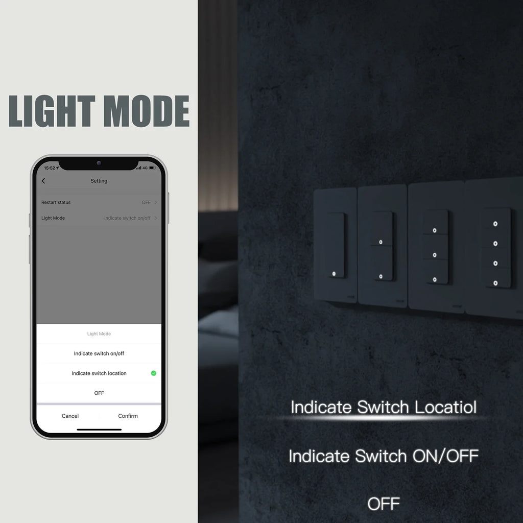 MOES Tuya ZigBee Smart Light Switch US Push Button Wall Switch Work With Alexa Google Home Neutral Wire/No Neutral Wire Required