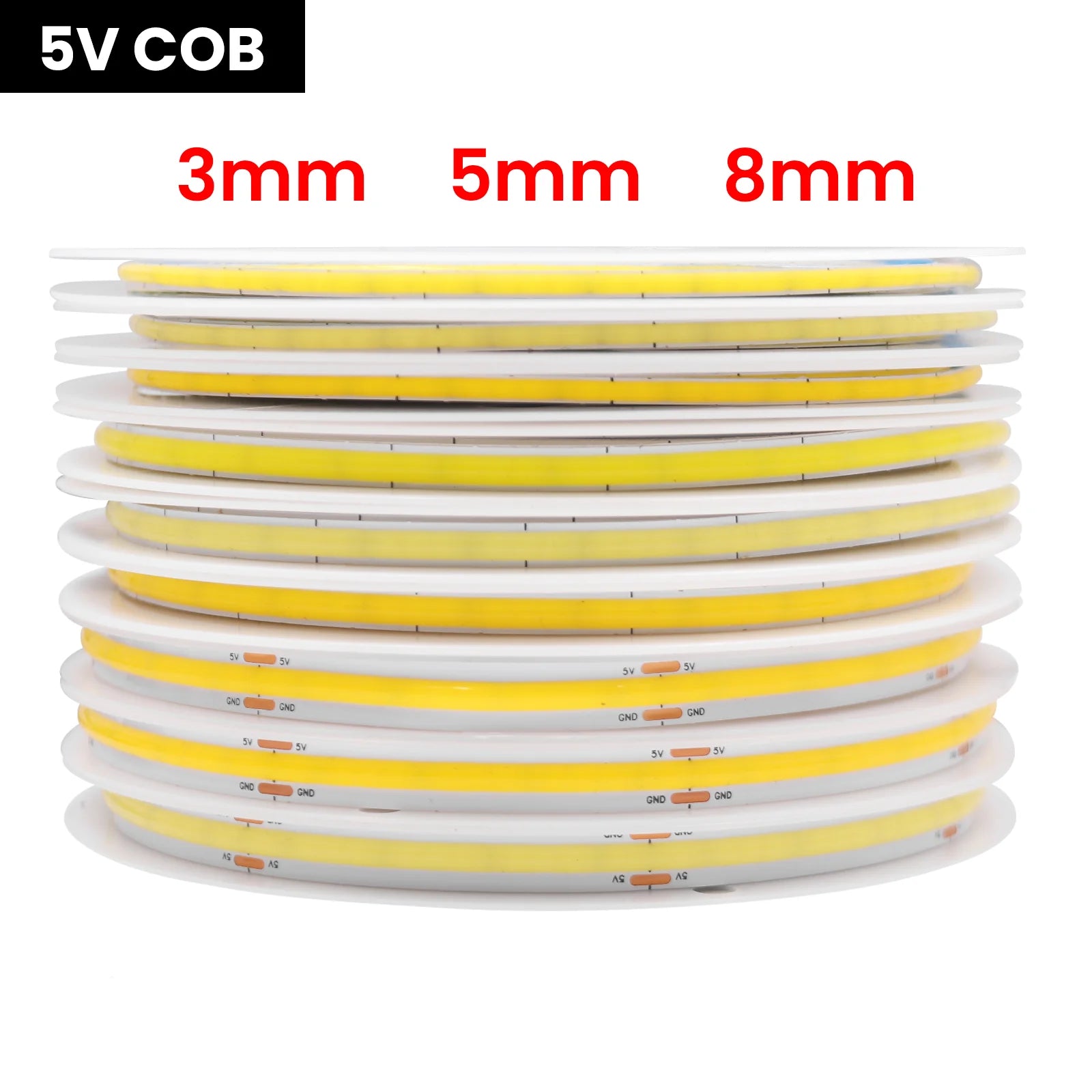 Battery Powered COB LED Strip Light 5V 320LEDs/M Flexible Diode Tape 3MM 5MM 8MM Linear Ribbon Indoor Lighting Lamp Backlight