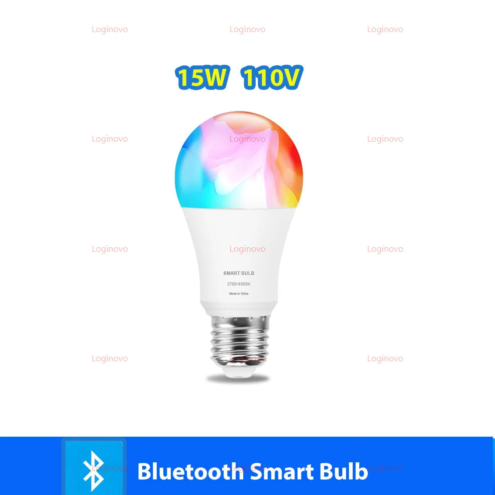 Tuya Smart E27 LED Bulb 15W 20W 110V 220V Bluetooth/WiFi RGB Dimmable Light Bulbs Led Lamp For Alexa Google Home Smart Life App
