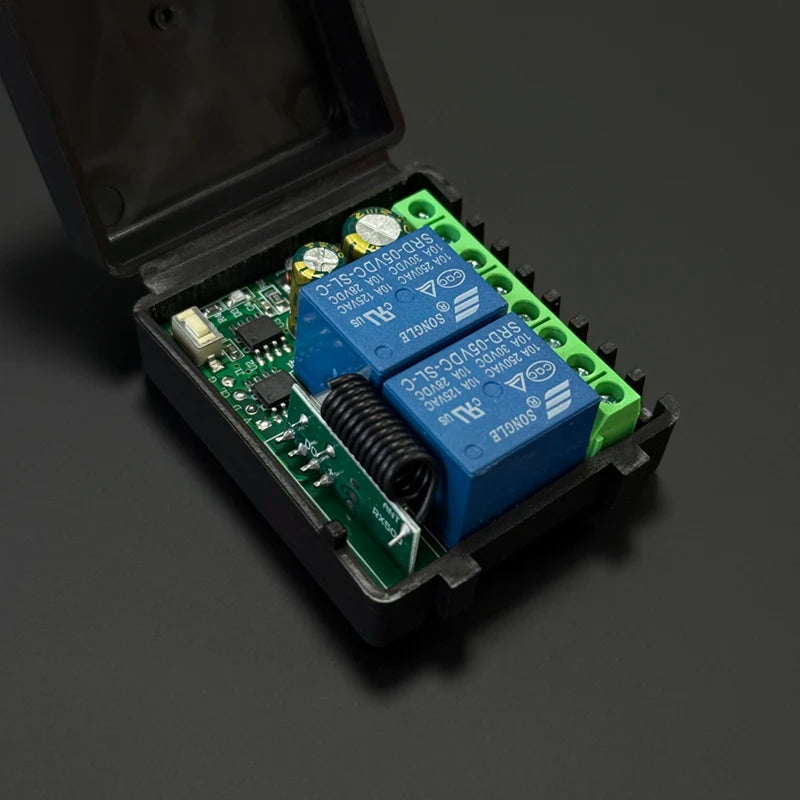 DC 6-30V and AC 85-250V 433MHz RF Wireless Remote Control Switch 2CH Receiver Relay For Garage Door Gate Motors Curtain Lighting