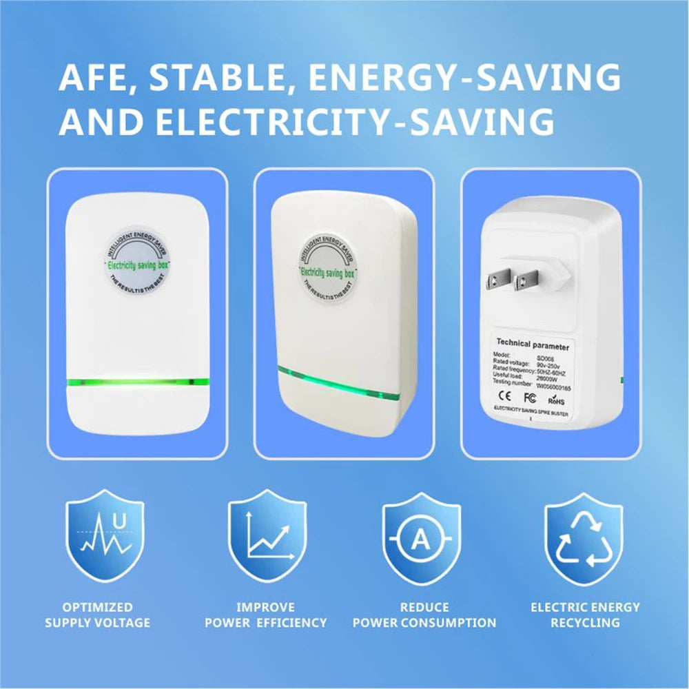 Pro Power Save Electricity Energy Saver 90V-250V Home Office Electricity Saving Box EU Plug Stable Voltage Power Saver