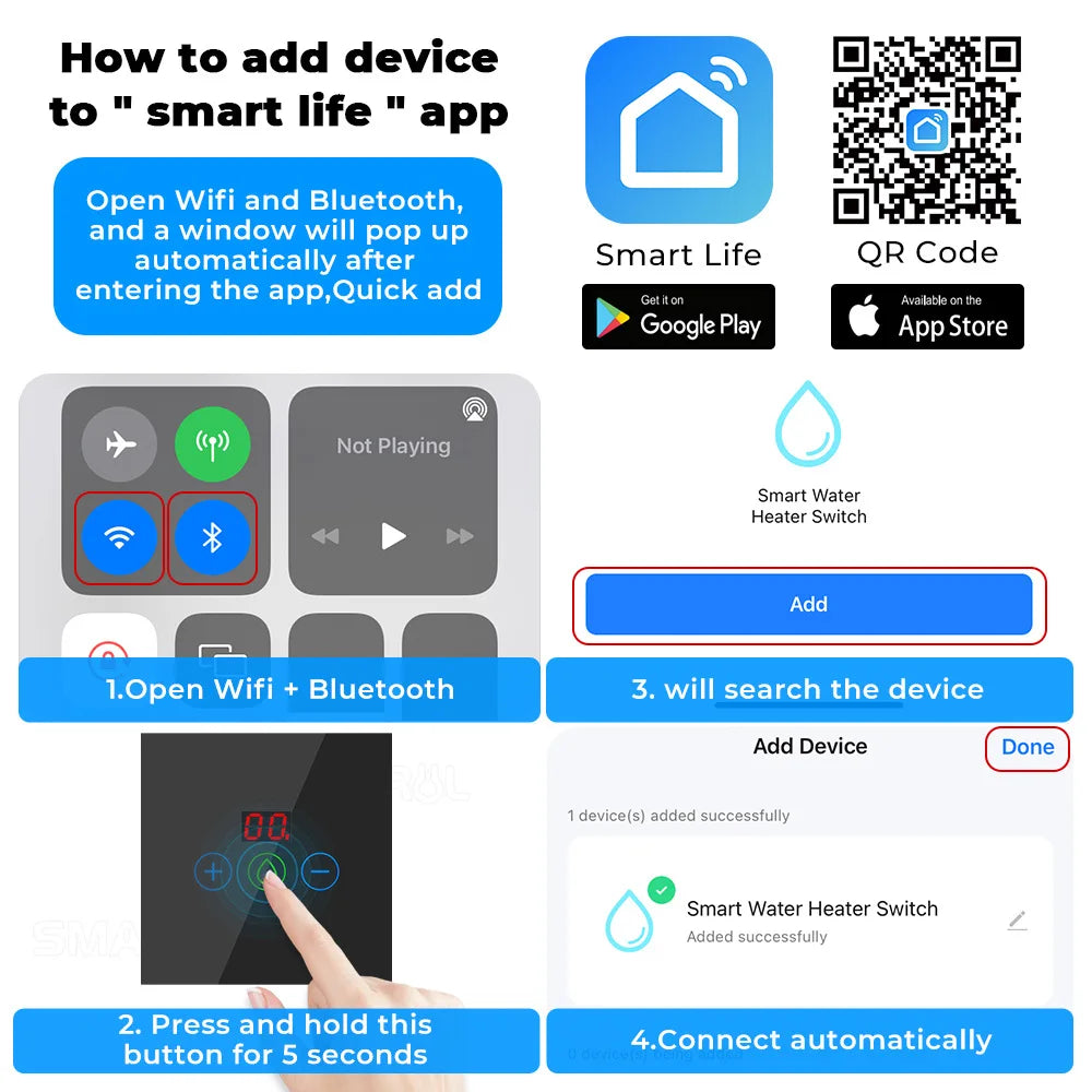 Tuya EU US WiFi/zigbee Smart Water Heater Boiler Switch With Power Monitor Smart Life Control Works With Alexa Alice Google Home