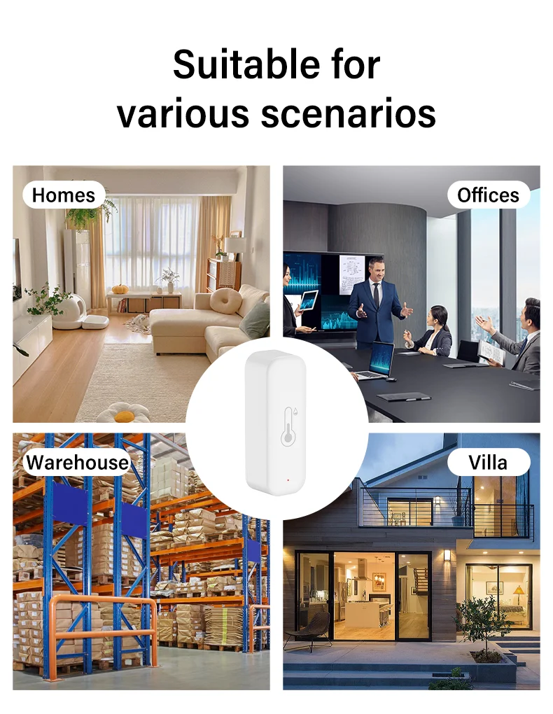 Tuya WiFi Temperature Humidity Sensor for Smart Home Thermometer Hygrometer APP Remote Works with Google Home Yandex Alexa