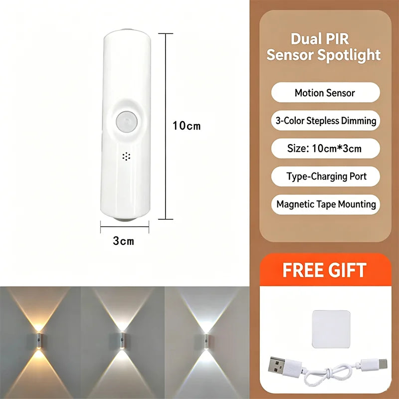 Smart RGB Gradient Night Light Magnetic Motion Sensor Rechargeable Wall Lamp for Bedroom Bathroom Closet Garden Home Decor