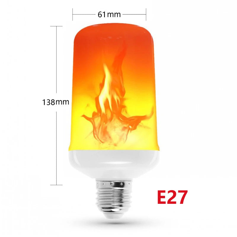 E27 LED Flame Lamp Flickering Fire Simulation Light Bulb E14 Dynamic Flame Effect Candle Light Creative Home Festival Decoration