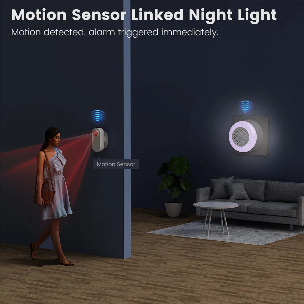Home Security Smart Siren WiFi Sound Light Alarm Tuya Smart Life APP Support Vibration CO VOC PIR Human Motion Detection Sensor