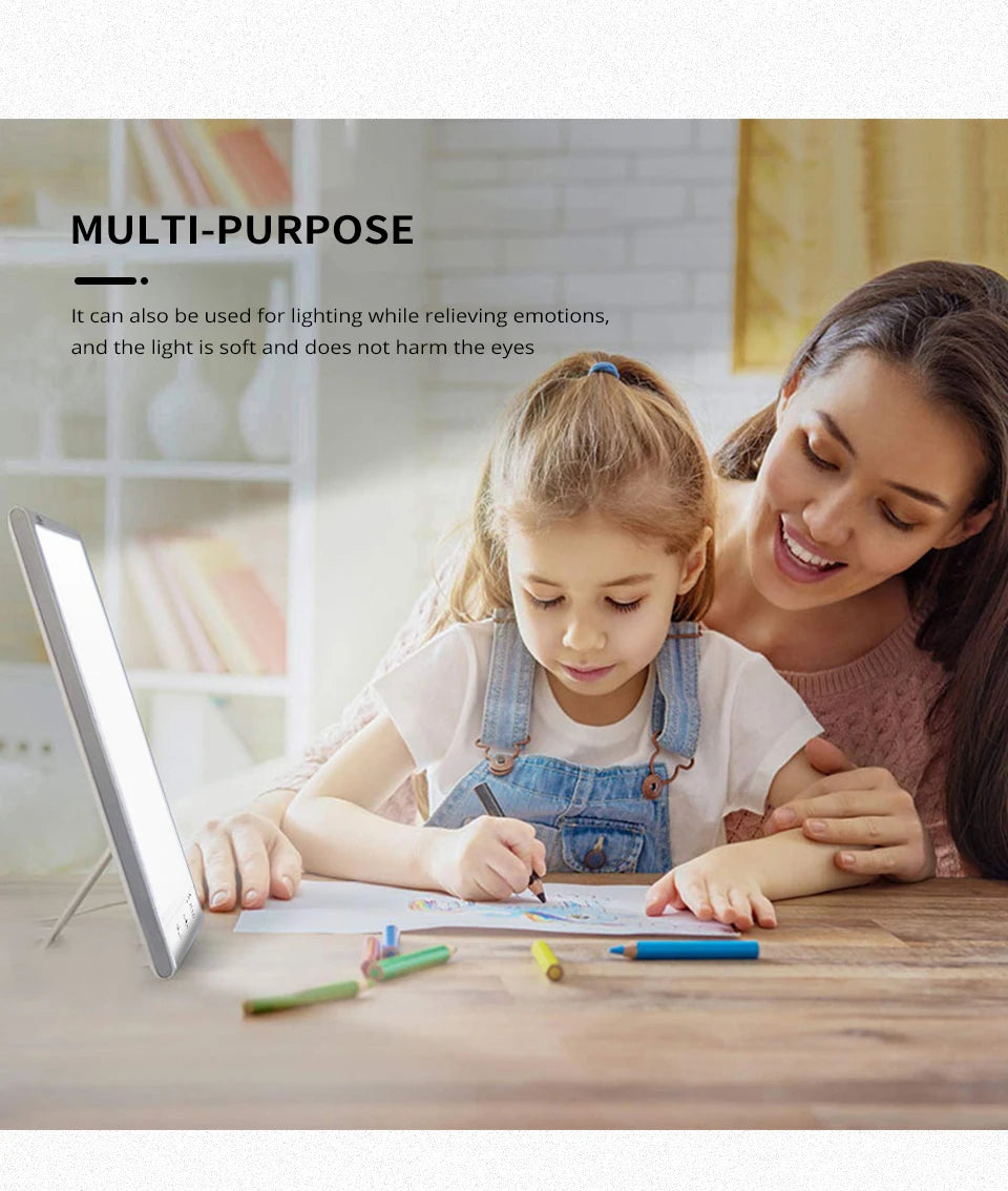 10000 Lux LED SAD Light Daylight Therapy Lamp 3200k Happy Mood Light Touch Dimmable for Winter Anti Depression LED NightLights