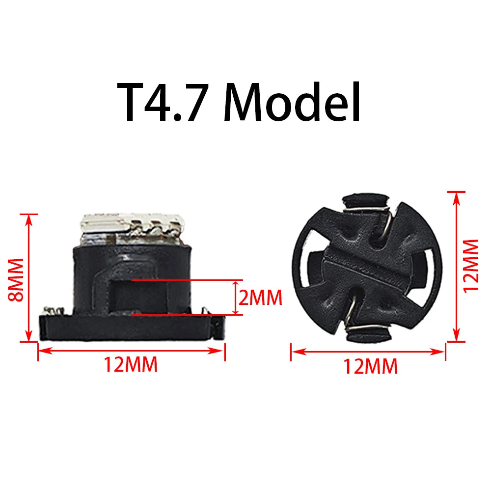 2pcs T3 T4.2 T4.7 Wedge Led Dashboard Light Bulbs For Car Instrument Cluster Guage Lights 12V Indicator Bulb Replacement
