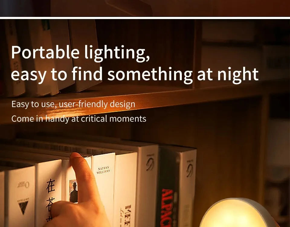 PIR Motion Sensor LED Night Light USB Rechargeable Bedroom Night Lamp Kitchen Cabinet Wardrobe Lamp Stairs Hallway Closet Lights