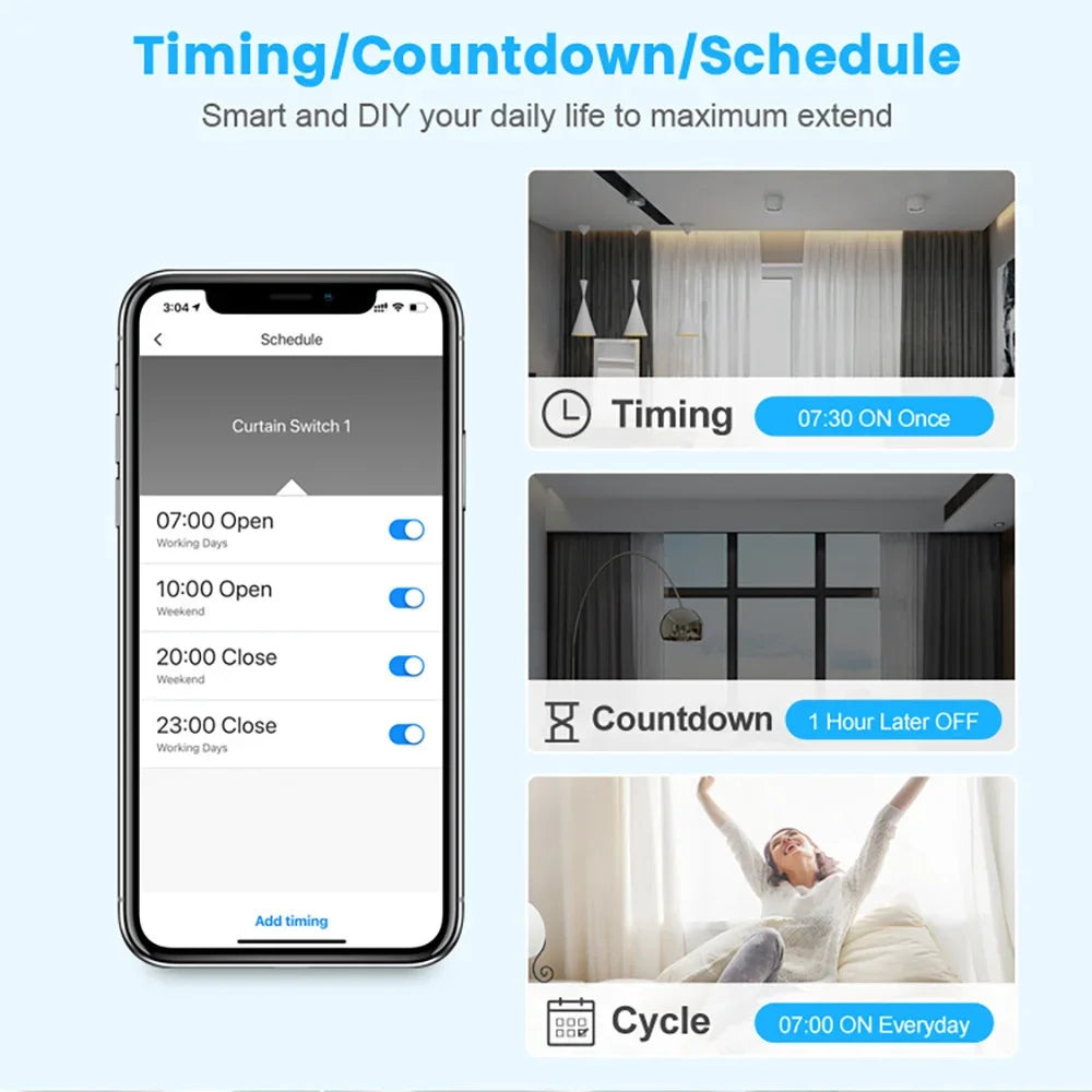 10A WiFi Smart Switch Smart Home Wireless Control Switch Relay Breaker Remote Control Support Tuya Alexa Google Home Ewelink