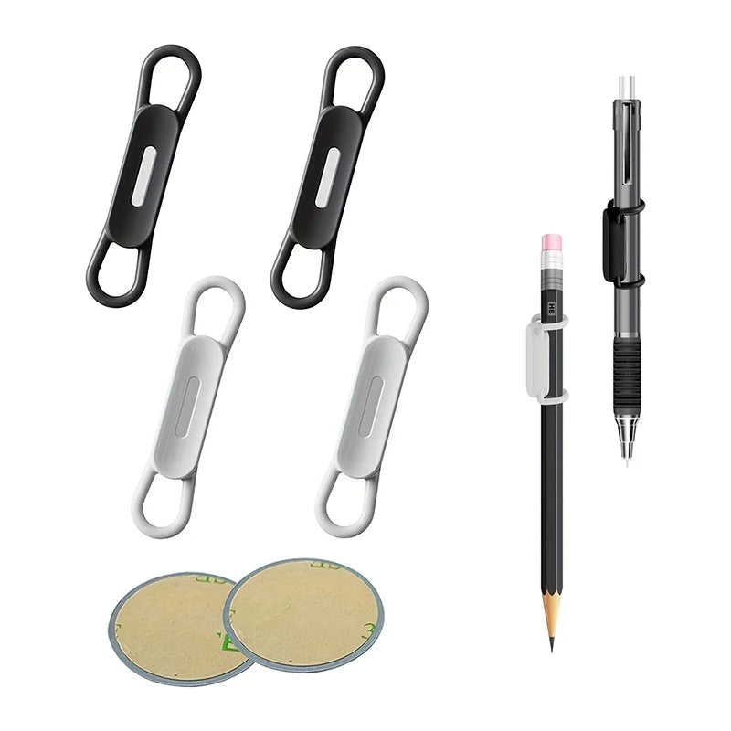 Magnetic Pen Holder Office Whiteboard Adhesive Pencil Hooks Adjustable Silicone Magnet Marker Holder For Refrigerator Blackboard
