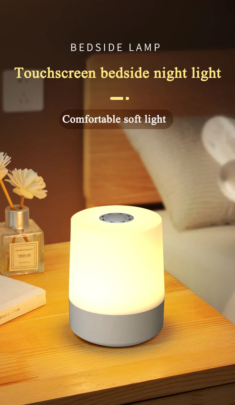 Touch Night Lamp USB LED Lamp Remote Control Switch Rechargeable Three Colors Lights Bedroom Portable Table Bedside Night Lamp