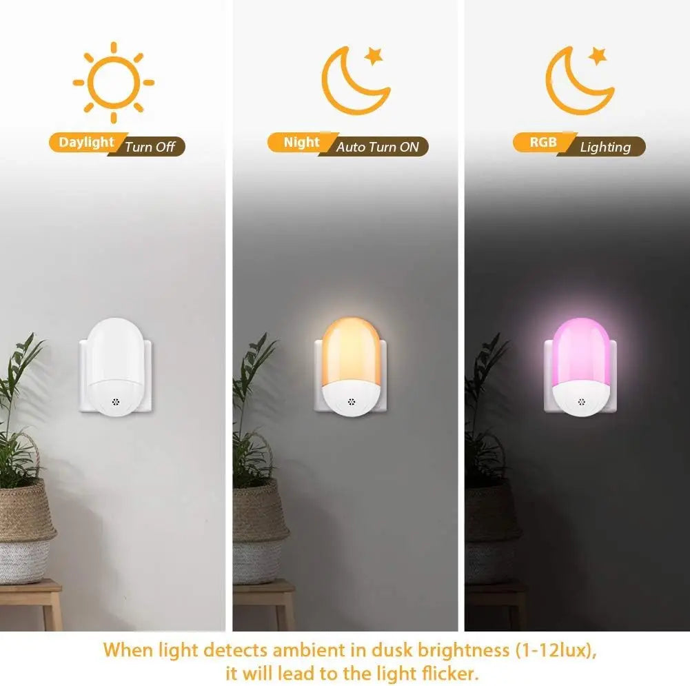 Baby Night Lamp Warm LED Bedside Lamp with Plug-in Wall Remote Control  Kawaii Room Decor RGB Multicolor Light