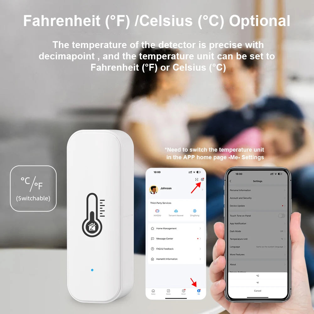 Tuya Zigbee Temperature Humidity Sensor Smart Life Remote Monitor For Smart Home Work with Alexa Google Assistant