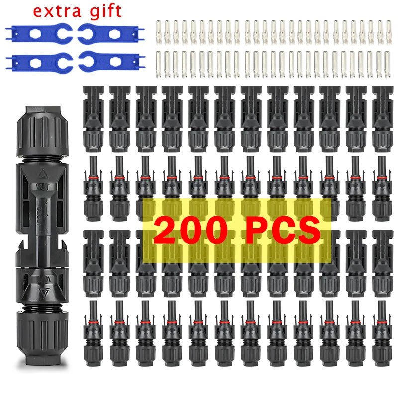 400/200/100/40/20/10 Pcs Photovoltaic Solar Connector 1000V30A Wholesale Panel Connectors Kit for PV/MC Cable 2.5/4/6mm²