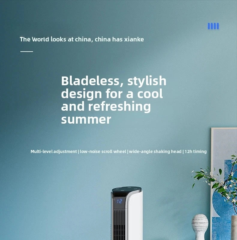 2026 New Upgrade Smart Temp-Control Bladeless Tower Fan With Remote 12H Timer LED Display-Low Noise For Home Oscillating Air Cir