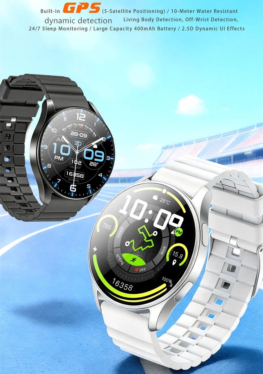 Men's and women's smartwatches, wireless dialing, fitness trackers, compatible with IOS and Android wearable smart wristbands