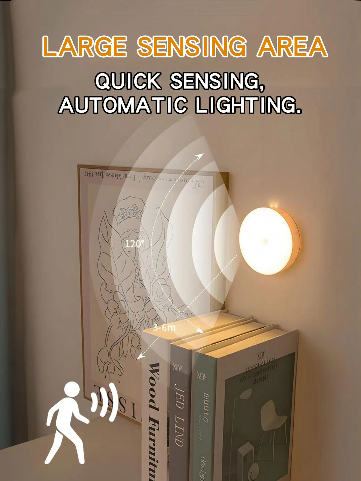 LED Night Light Smart Human Body Sensor with Digital Sensor Head Magnetic Suction Wireless-Use Eye Protect Night Lamp