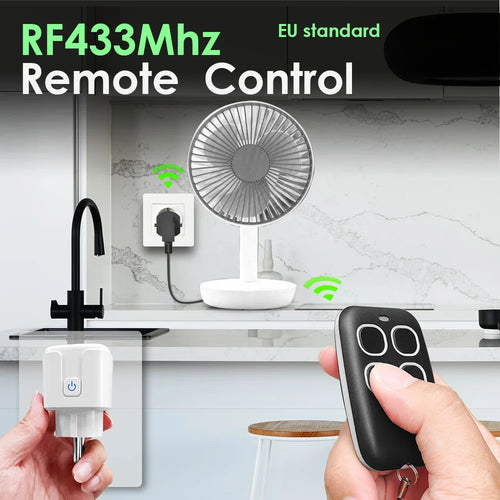 433mhz Rf Wireless Remote Control Outlet 15A Electrical Socket Switch AC 110V 220V EU Plug Black 4Button Transmitter for LED FAN