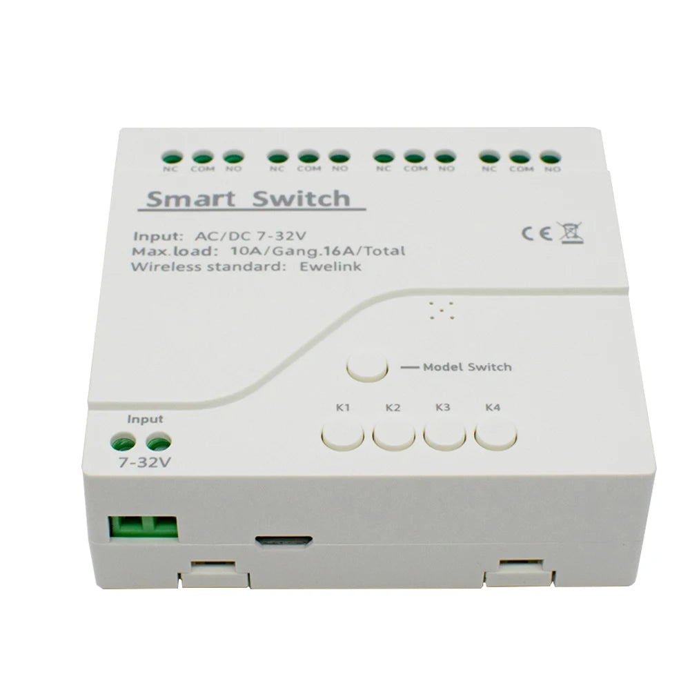 EWelink WiFi Smart 4CH Switch 220V 10A Relay Module APP Remote Control 12V 24V 85-250V Receiver Google Home Alexa