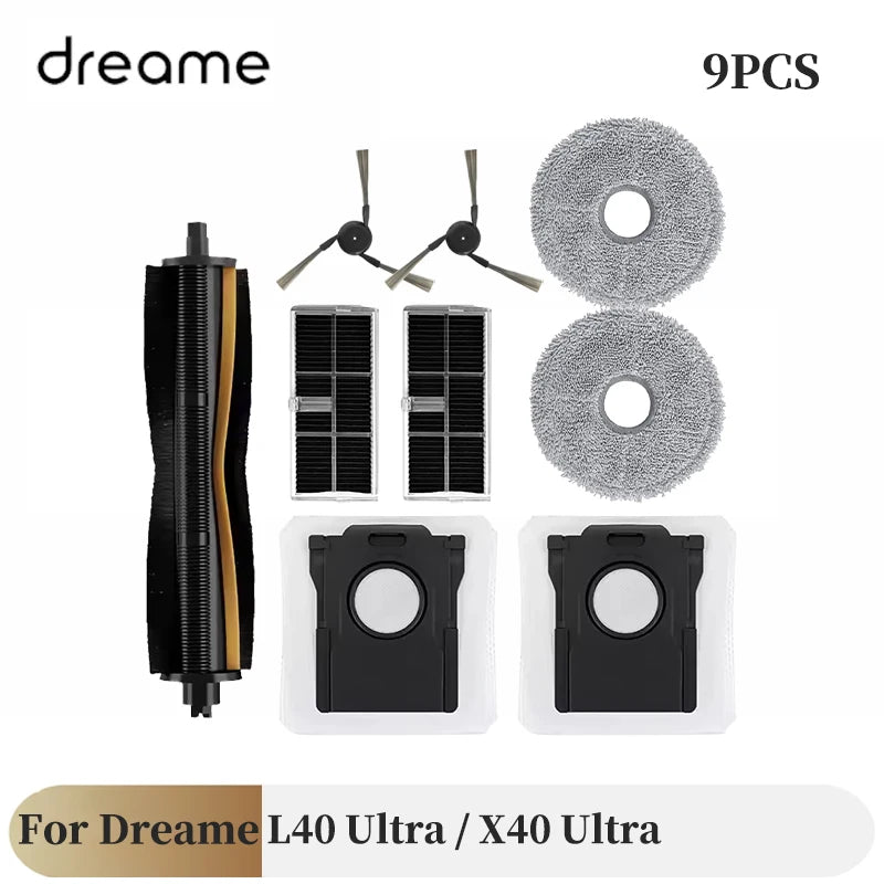 For Dreame L40 Ultra / X40 Ultra Vacuum Cleaner Accessories Main Side Brush HEPA Filter Mop Cloths Dust Bag Spare Parts